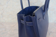 将图片加载到图库查看器，HERMES BIRKIN 30 Epsom leather Blue saphir X刻印 Hand bag 600100095
