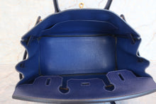 将图片加载到图库查看器，HERMES BIRKIN 30 Epsom leather Blue saphir X刻印 Hand bag 600100095
