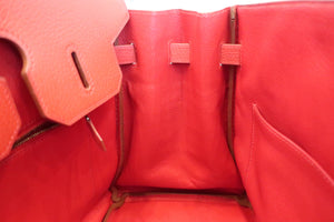 HERMES BIRKIN 35 Ardennes leather Rouge vif □A Engraving Hand bag 600040099