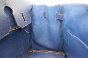 HERMES BIRKIN 30 Epsom leather Blue saphir X刻印 Hand bag 600100095