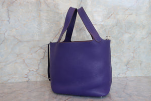 HERMES／エルメス ピコタンロックＭＭ トリヨンクレマンス アイリス □N刻印 ハンドバッグ 700070302