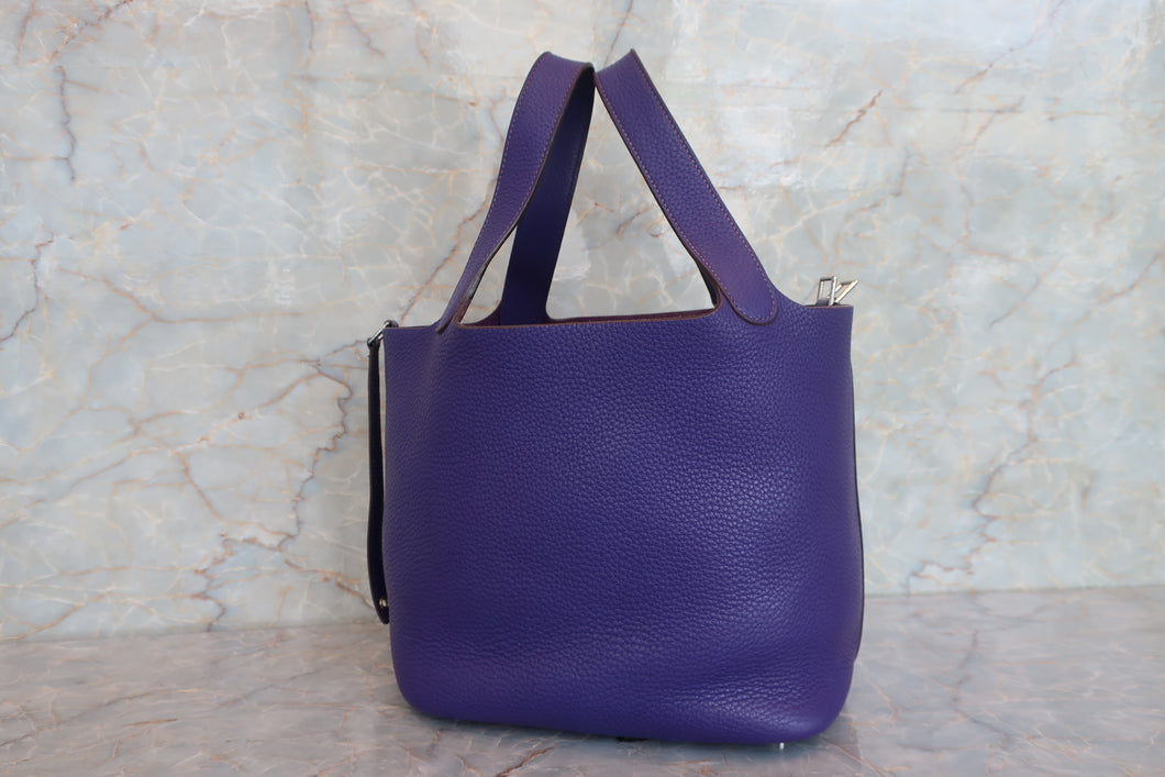 HERMES／エルメス ピコタンロックＭＭ トリヨンクレマンス アイリス □N刻印 ハンドバッグ 700070302
