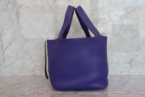 HERMES／エルメス ピコタンロックＭＭ トリヨンクレマンス アイリス □N刻印 ハンドバッグ 700070302