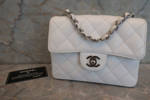 CHANEL/シャネル ミニマトラッセシングルフラップチェーンショルダーバッグ キャビアスキン ホワイト/シルバー金具 ショルダーバッグ 700030145