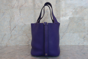 HERMES／エルメス ピコタンロックＭＭ トリヨンクレマンス アイリス □N刻印 ハンドバッグ 700070302