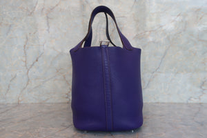 HERMES／エルメス ピコタンロックＭＭ トリヨンクレマンス アイリス □N刻印 ハンドバッグ 700070302