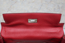 将图片加载到图库查看器，HERMES KELLY 28 Clemence leather Rouge garance □L刻印  Shoulder bag 600080118
