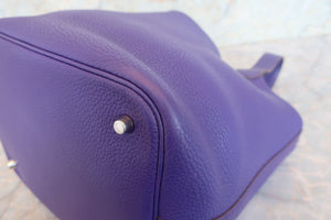 HERMES／エルメス ピコタンロックＭＭ トリヨンクレマンス アイリス □N刻印 ハンドバッグ 700070302