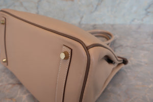 HERMES／エルメス バーキン30 パーソナルオーダー ヴォースイフト アルジル/エトゥープ/マットゴールド金具 □P刻印 ハンドバッグ 700060173