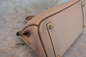 HERMES／エルメス バーキン30 パーソナルオーダー ヴォースイフト アルジル/エトゥープ/マットゴールド金具 □P刻印 ハンドバッグ 700060173