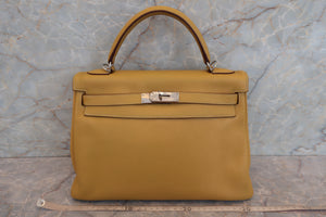 HERMES KELLY 32 Clemence leather Curry □L Engraving Shoulder bag 700010233