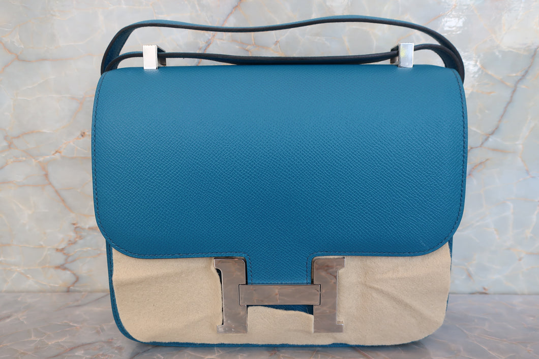 HERMES／エルメス コンスタンス3 24 ヴォーエプソン ブルーイズミール □R刻印 ショルダーバッグ 700100095