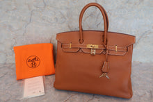 将图片加载到图库查看器，HERMES BIRKIN 35 Togo leather Gold □I刻印 Hand bag 600100062
