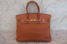 将图片加载到图库查看器，HERMES BIRKIN 35 Togo leather Gold □I刻印 Hand bag 600100062
