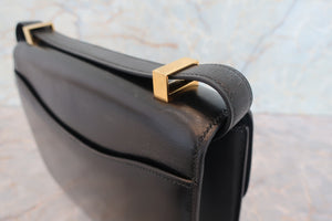 HERMES／エルメス コンスタンス24 ボックスカーフ ブラック 〇H刻印 ショルダーバッグ 700080038