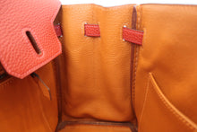 将图片加载到图库查看器，HERMES BIRKIN 25 Togo leather Vermillon/Orange □I刻印 Hand bag 600090115
