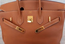 将图片加载到图库查看器，HERMES BIRKIN 35 Togo leather Gold □I刻印 Hand bag 600100062
