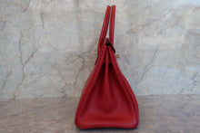 Load image into Gallery viewer, HERMES BIRKIN 30 Ardennes leather Rouge vif □F Engraving Hand bag 700090079

