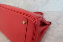 Load image into Gallery viewer, HERMES BIRKIN 30 Ardennes leather Rouge vif □F Engraving Hand bag 700090079
