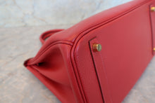 Load image into Gallery viewer, HERMES BIRKIN 30 Ardennes leather Rouge vif □F Engraving Hand bag 700090079
