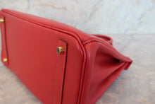 Load image into Gallery viewer, HERMES BIRKIN 30 Ardennes leather Rouge vif □F Engraving Hand bag 700090079
