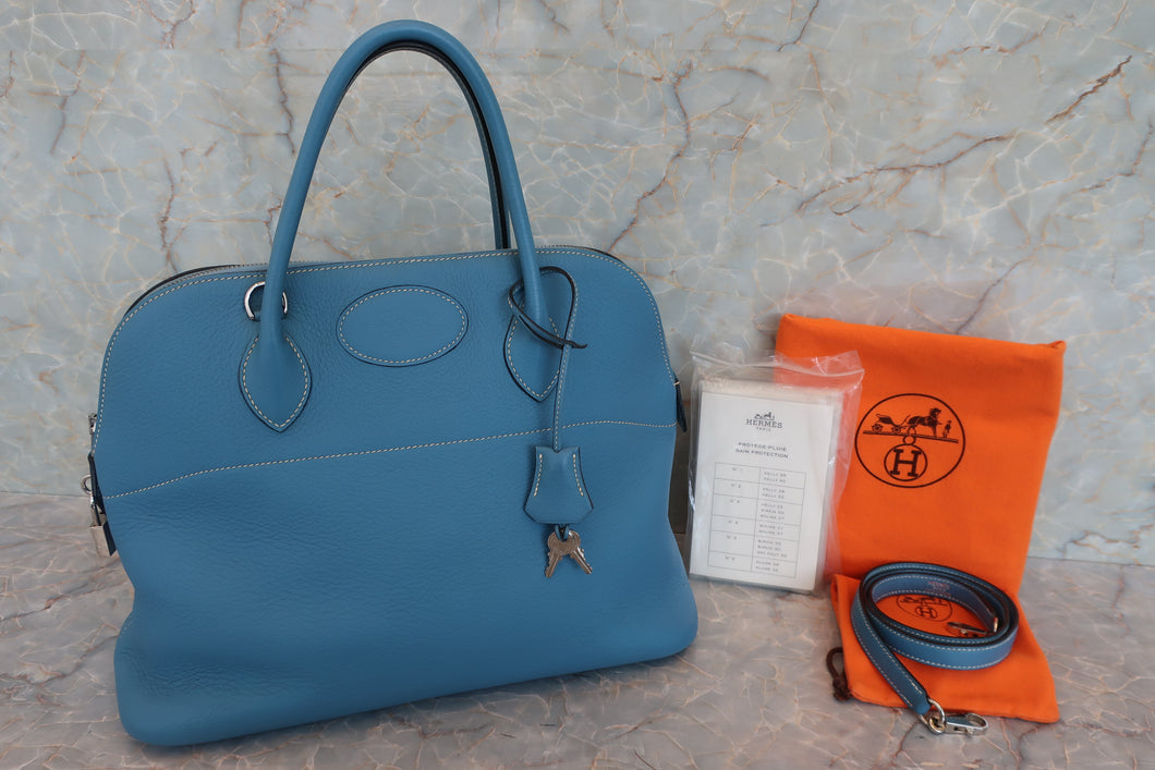 HERMES／エルメス ボリード35 トリヨンクレマンス ブルージーン □G刻印 ショルダーバッグ 700060290