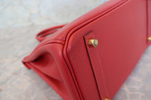 Load image into Gallery viewer, HERMES BIRKIN 30 Ardennes leather Rouge vif □F Engraving Hand bag 700090079
