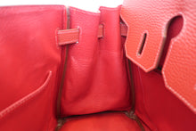 Load image into Gallery viewer, HERMES BIRKIN 30 Ardennes leather Rouge vif □F Engraving Hand bag 700090079
