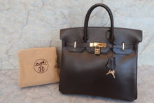 将图片加载到图库查看器，HERMES HAUT A COURROIRE 32 Box carf leather Chocolat □C刻印 Hand bag 600100102
