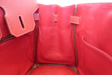 Load image into Gallery viewer, HERMES BIRKIN 30 Ardennes leather Rouge vif □F Engraving Hand bag 700090079
