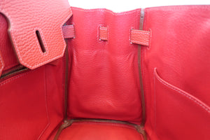 HERMES BIRKIN 30 Ardennes leather Rouge vif □F Engraving Hand bag 700090079