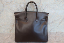 将图片加载到图库查看器，HERMES HAUT A COURROIRE 32 Box carf leather Chocolat □C刻印 Hand bag 600100102
