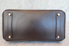 将图片加载到图库查看器，HERMES HAUT A COURROIRE 32 Box carf leather Chocolat □C刻印 Hand bag 600100102
