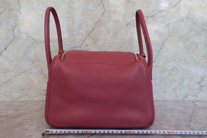 HERMES LINDY 26 Clemence leather Bois de rose □O Engraving Shoulder bag 700090106