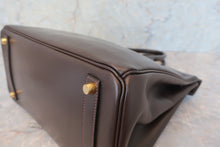 将图片加载到图库查看器，HERMES HAUT A COURROIRE 32 Box carf leather Chocolat □C刻印 Hand bag 600100102
