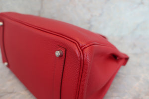 HERMES BIRKIN 35 Togo leather Rouge garance □L Engraving Hand bag 600050114