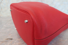将图片加载到图库查看器，HERMES PICOTIN LOCK MM Clemence leather Rouge casaque X刻印 Hand bag 700100141
