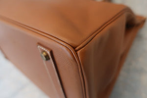 HERMES BIRKIN 40 Graine Couchevel leather Gold 〇X Engraving Hand bag 600030129