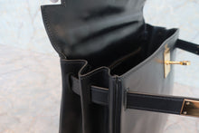 Load image into Gallery viewer, HERMES KELLY 28 Box carf leather Black Hand bag 700120003
