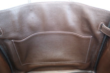 将图片加载到图库查看器，HERMES HAUT A COURROIRE 32 Box carf leather Chocolat □C刻印 Hand bag 600100102
