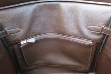 将图片加载到图库查看器，HERMES HAUT A COURROIRE 32 Box carf leather Chocolat □C刻印 Hand bag 600100102
