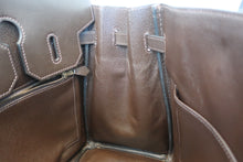 将图片加载到图库查看器，HERMES HAUT A COURROIRE 32 Box carf leather Chocolat □C刻印 Hand bag 600100102
