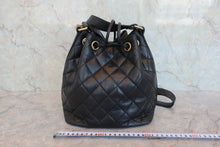 画像をギャラリービューアに読み込む, CHANEL/シャネル マトラッセ巾着ショルダーバッグ ラムスキン ブラック/ゴールド金具 ショルダーバッグ 800070125
