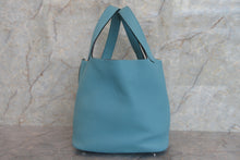 Load image into Gallery viewer, HERMES PICOTIN LOCK MM Clemence leather Blue atoll X Engraving Hand bag 700060064

