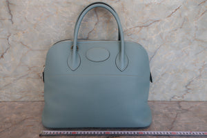 HERMES BOLIDE 35 Clemence leather Ciel □M Engraving Shoulder bag 700090076