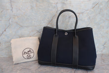 画像をギャラリービューアに読み込む, HERMES／エルメス ガーデンパーティTPM トワルオフィシェ/レザー ブラック □O刻印 ショルダーバッグ 700060248
