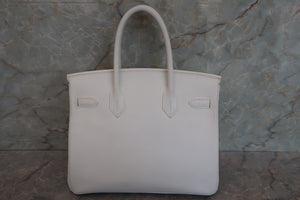 HERMES／エルメス バーキン30 ヴォーエプソン ホワイト □L刻印 ハンドバッグ 700040012