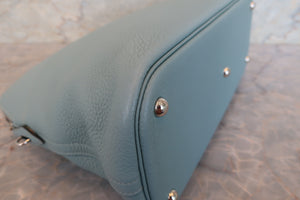 HERMES BOLIDE 35 Clemence leather Ciel □M Engraving Shoulder bag 700090076
