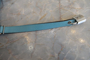 HERMES PICOTIN LOCK MM Clemence leather Blue atoll X Engraving Hand bag 700060064
