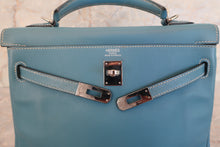 将图片加载到图库查看器，HERMES KELLY 25 Swift leather Blue jean □L刻印 Shoulder bag 600090205
